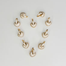 Load image into Gallery viewer, Pave Heart Charm Hoop Earrings
