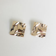 Load image into Gallery viewer, Hammered Square Plate Earrings
