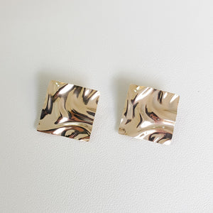 Hammered Square Plate Earrings