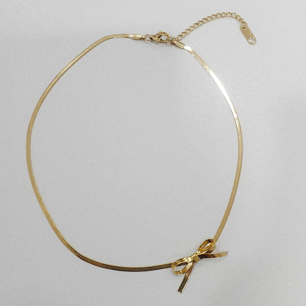 Bow Herringbone Necklace
