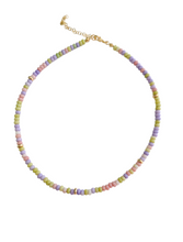 Load image into Gallery viewer, Sugar Bloom pastel agate beaded necklace with gold accents