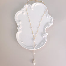 Load image into Gallery viewer, Sidney pearl drop necklace with freshwater pearls and 18k gold filled chain by Sami's Handmade Jewelry