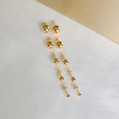 Gold Ball Stud Earrimgs