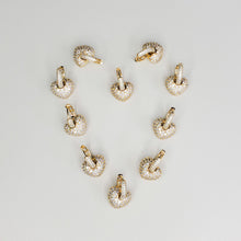 Load image into Gallery viewer, Pave Heart Charm Hoop Earrings

