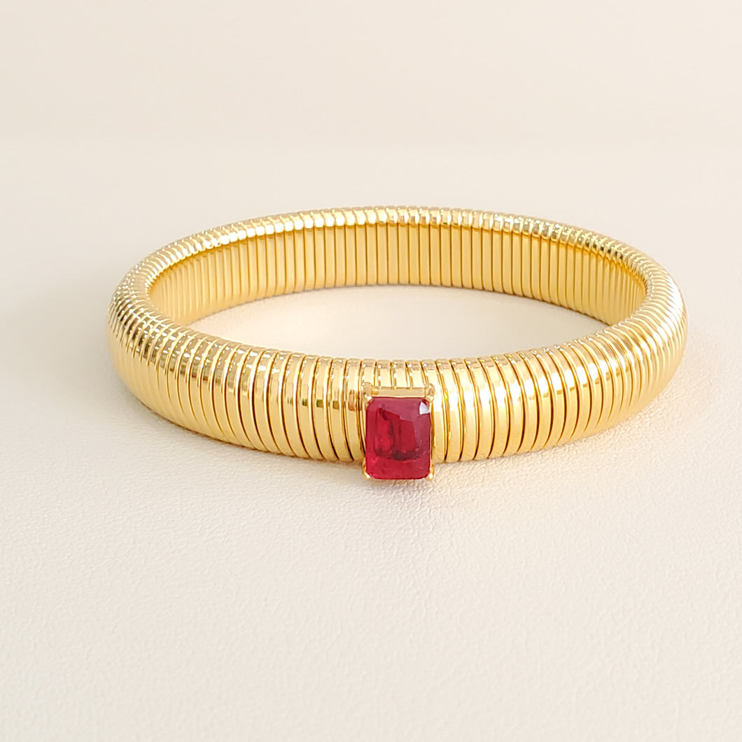 Baguette Cz Flex Bracelet ( Gold )