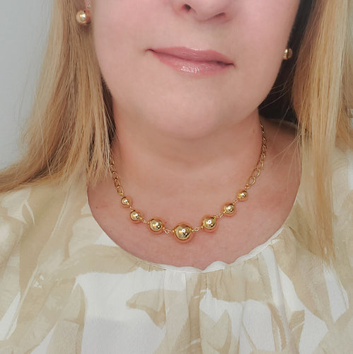 Gold Beads Chain Necklace