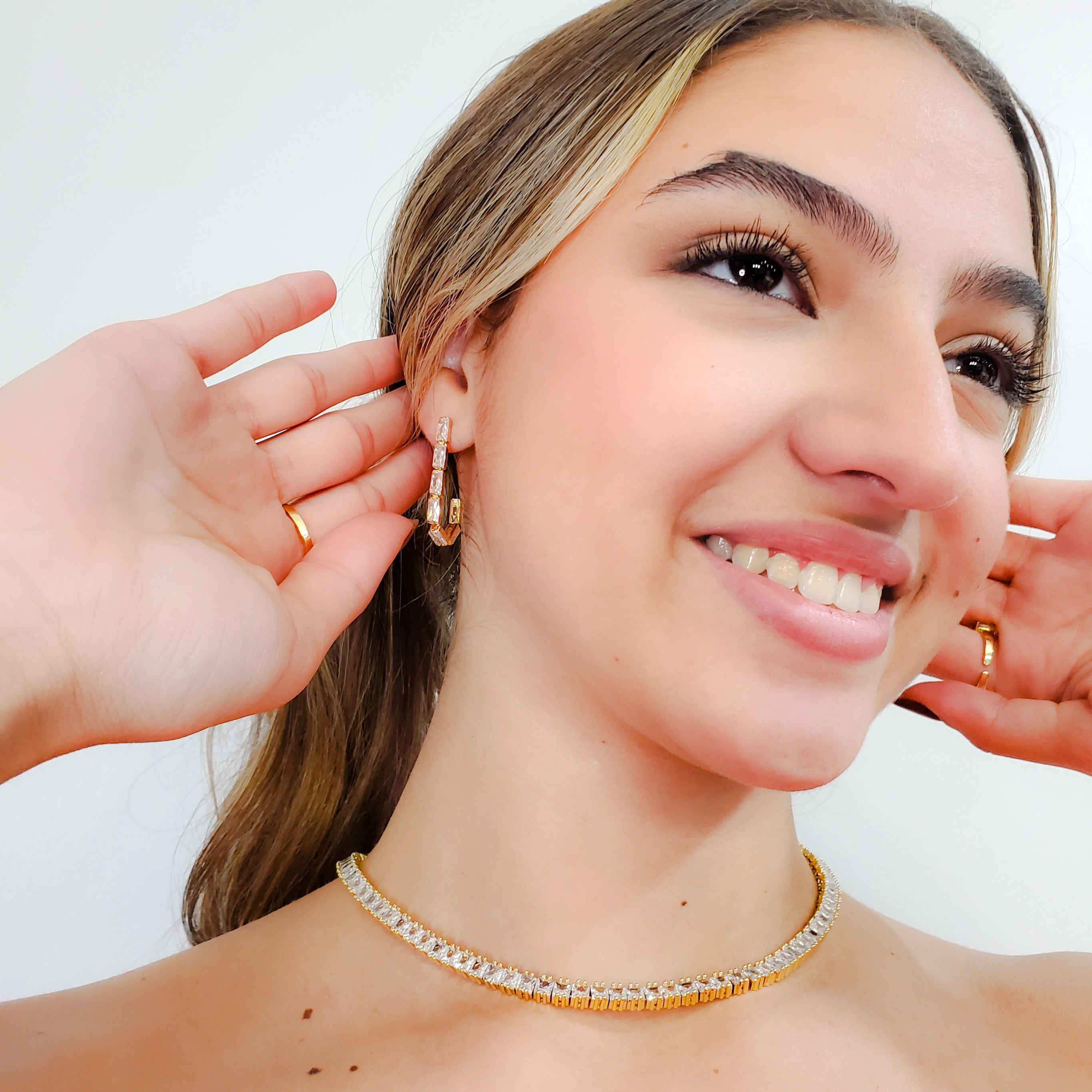 ★2022SS新作★MZUU★Baguette Stone Drop Earrings Dainty Baguette Diamond Drop Earrings – ARTEMER