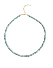 Load image into Gallery viewer, Sugar Bloom pastel agate beaded necklace with gold accents
