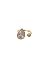 Load image into Gallery viewer, Serena gold-plated adjustable teardrop crystal ring

