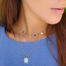 Load image into Gallery viewer, Square Evil Eye Necklace
