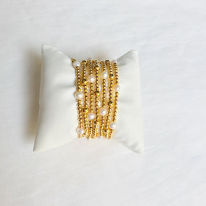 Gold and Pearl Beads Bracelet