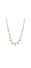 Load image into Gallery viewer, Estelle gold-plated beaded necklace with graduated clear crystal drops
