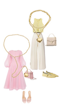 Load image into Gallery viewer, The Dualité Heart Necklace styled two ways with outfit inspiration
