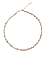 Load image into Gallery viewer, Sugar Bloom pastel agate beaded necklace with gold accents

