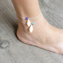 Load image into Gallery viewer, Cowrie Shell and Eye Anklet
