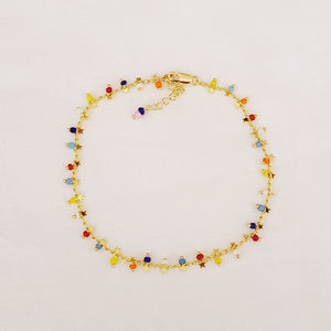 Bright Colors and Stars Chain Anklet