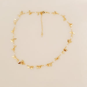 Pearls and Mini Gold Charms Choker/Necklace