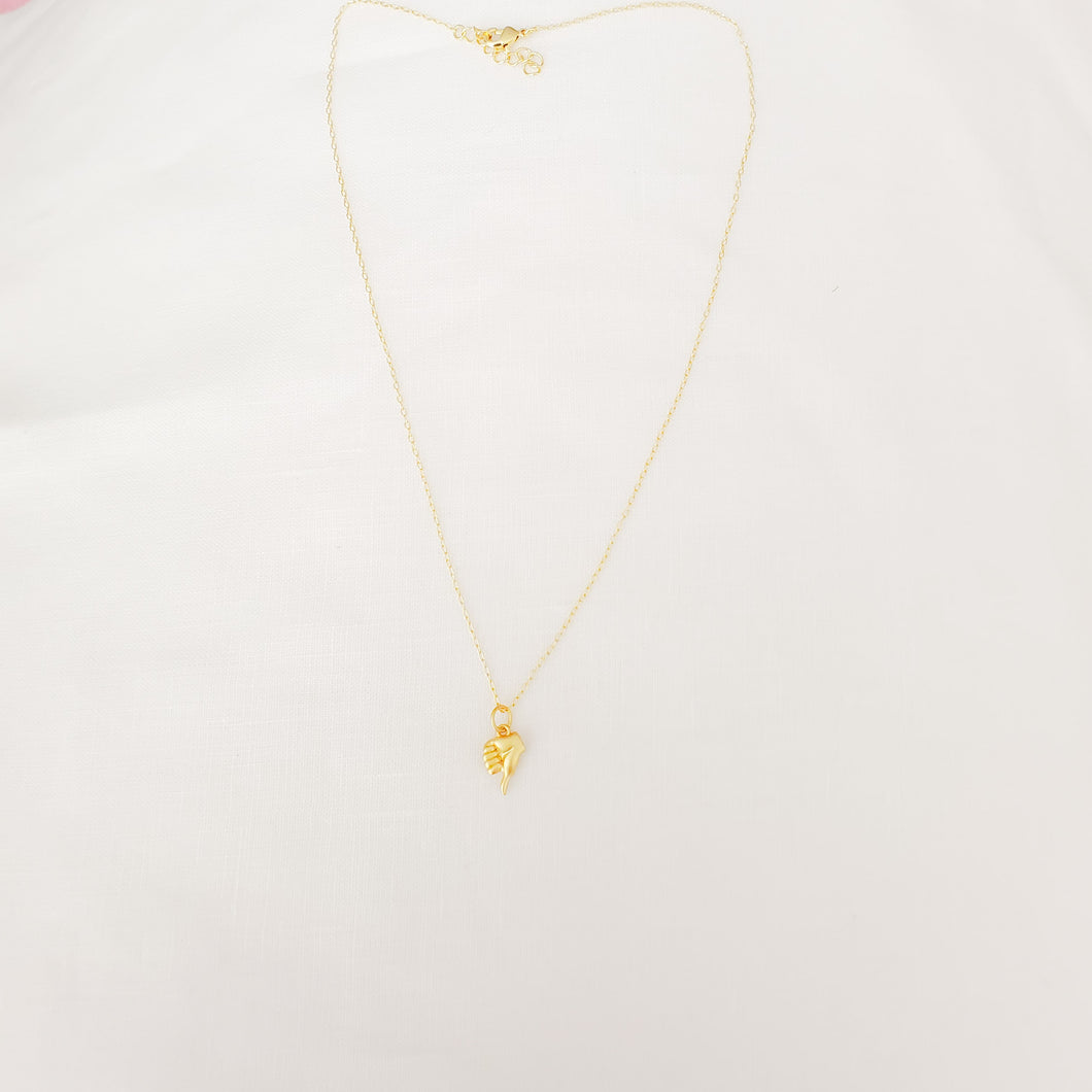Golden Hand Gesture Charms Necklace
