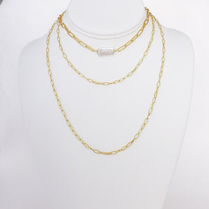 Pearl And Links Chain Necklace