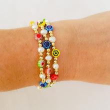 Load image into Gallery viewer, Millefiori &amp; Pearls Beads Bracelets
