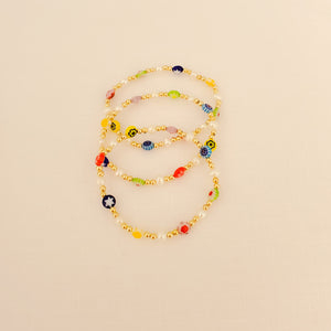 Millefiori & Pearls Beads Bracelets