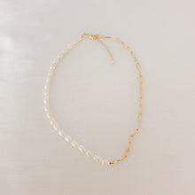 Load image into Gallery viewer, Paperclip/Pearls Necklace

