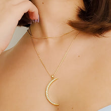 Load image into Gallery viewer, Large Crescent Moon Necklace
