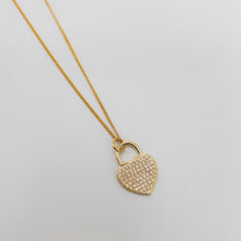 Load image into Gallery viewer, Micro Pave Heart Lock Necklace
