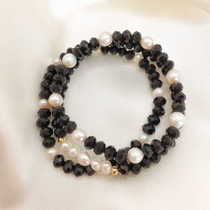 Pearls and Crystals Bracelet Set