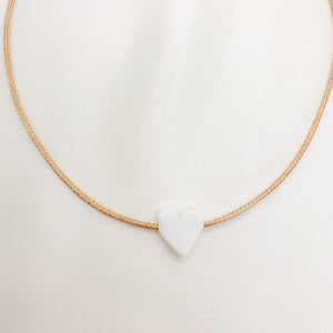 White Murano Heart Necklace