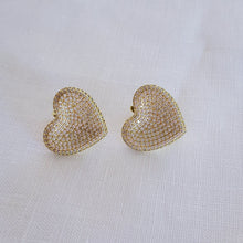 Load image into Gallery viewer, Pave Heart Earrings
